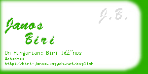 janos biri business card